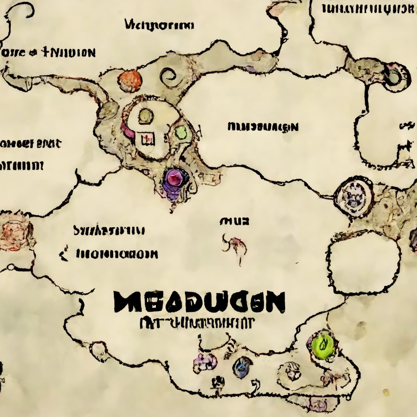 11bf8de4-9eeb-4e2d-af78-4a46cd13e68a_Gardens_usable_coloured_megadungeon_map_annotated_with_traps_and_monster_symbols_and_surrounding_environment